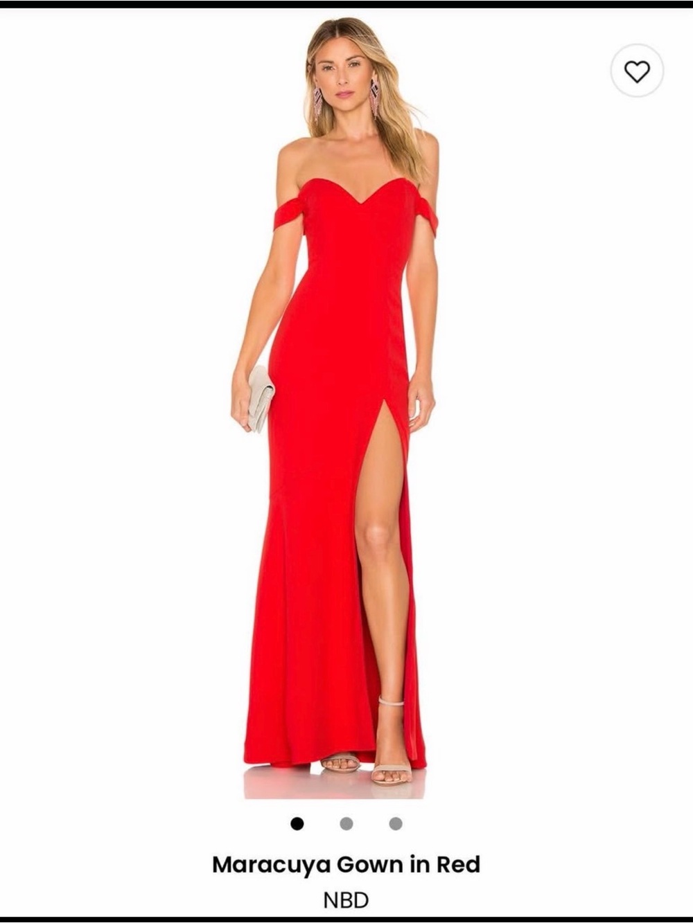 NBD Red Strapless Sweetheart Gown with High Slit
